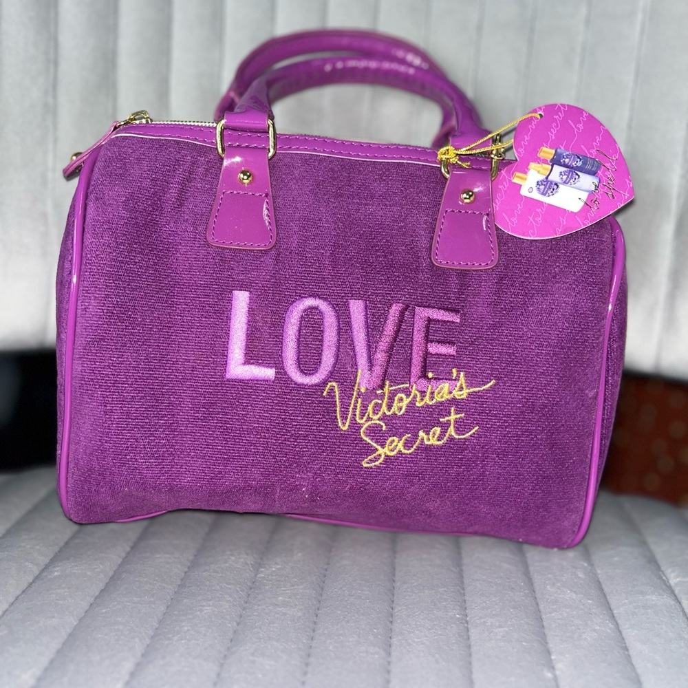 Victoria’s Secret mini velvet felt satchel bag